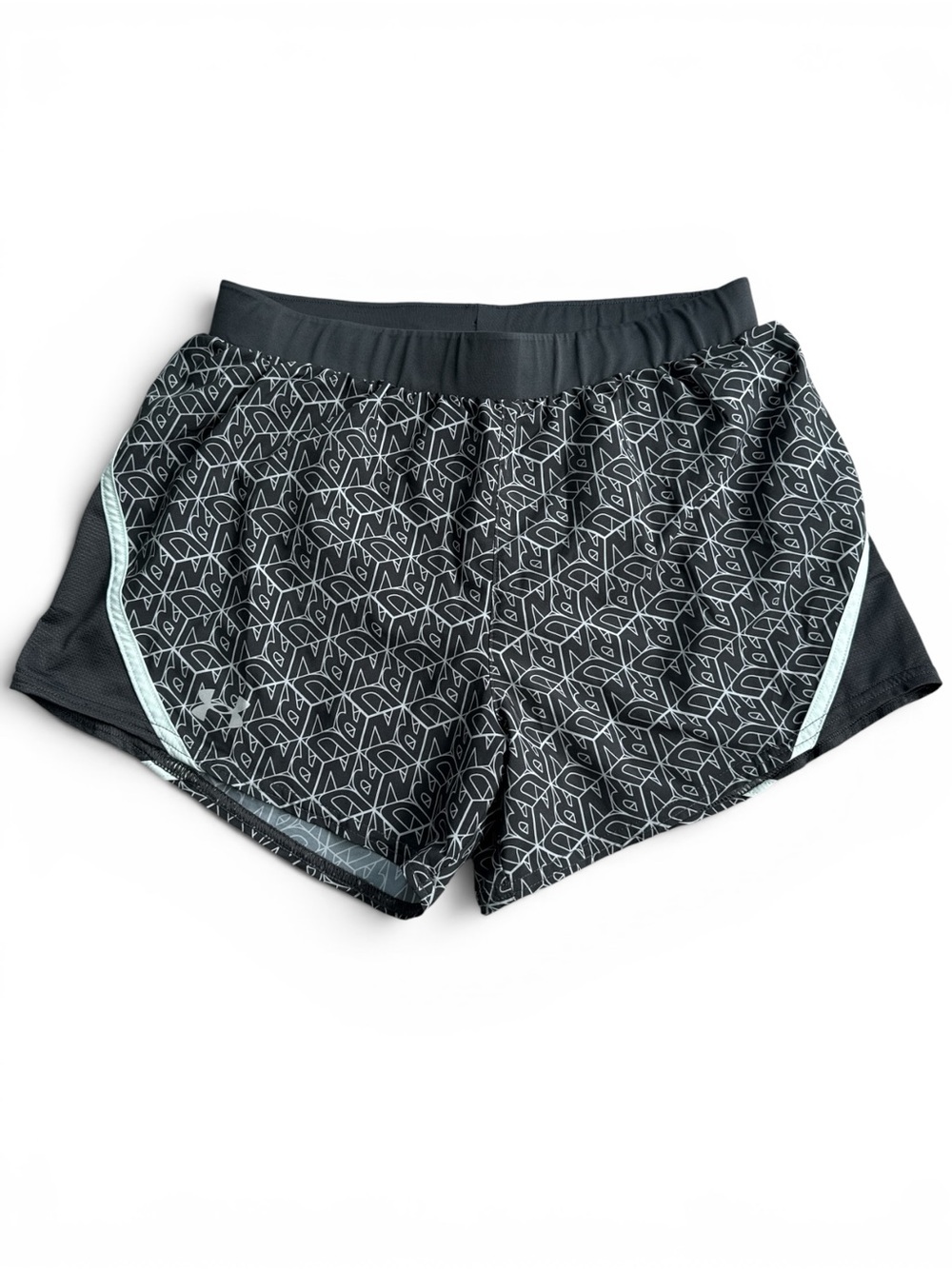 Under Armour Women's Fly-By 2.0 black printed running Shorts- Size Small
